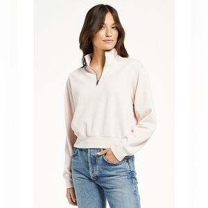 Z Supply ZS Half Zip Sweatshirt - sky pink - medium